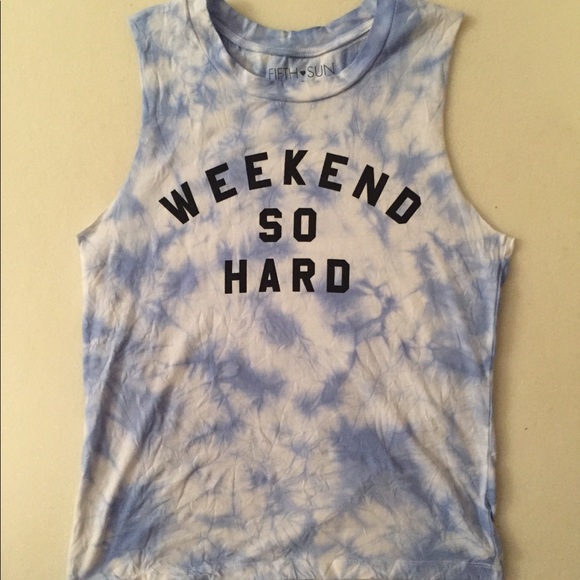 Tops - Tank top/ t-shirt, blue & white tie dye.